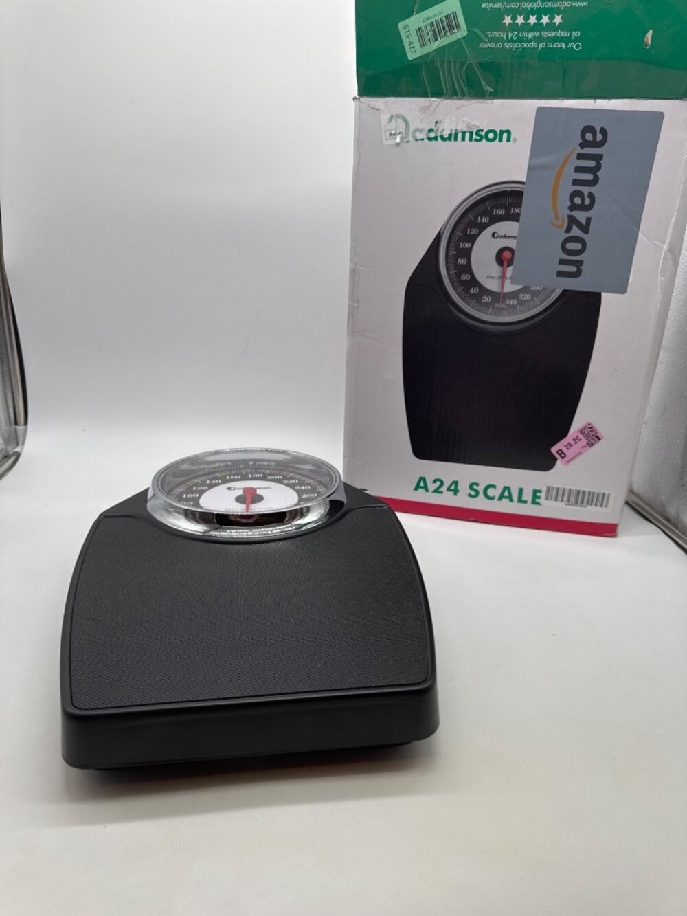 Adamson A24 Mechanical Bathroom Scale With 352lb Capacity - Black & Chrome Finis